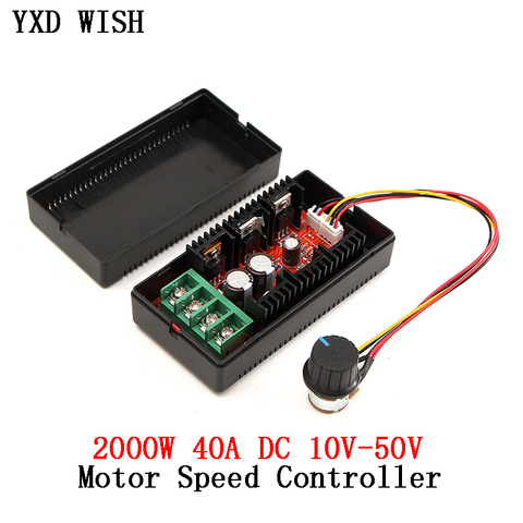 2000W 40A DC Motor Speed Controller DC 12V 24V PWM HHO RC Car Fan Speed Regulator Adjustable Power Control Switch Soft Starting ► Photo 1/3