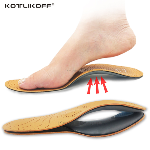 Leather Orthopedic Insoles For Shoes Flatfoot Arch Support Orthopedic Pad Massage Cushion Deodorization Shoe Pad Set For Care ► Photo 1/6