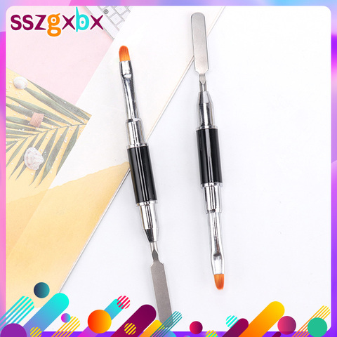 1PC Dual Ended Nail Art Acrylic UV Gel Extension Builder Flower Painting Pen Brush UV Gel Remover Spatula Stick Manicure Tool ► Photo 1/6