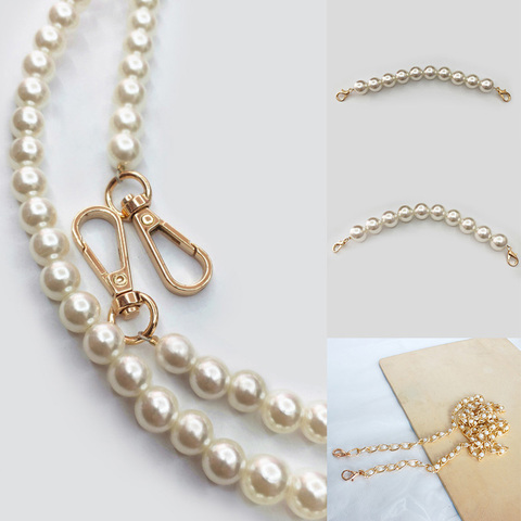 100/110/120cm Pearl Strap for Bags Handbag Handles DIY Purse Replacement Long Beaded Chain For shoulder Bag straps Pearl Belt ► Photo 1/6