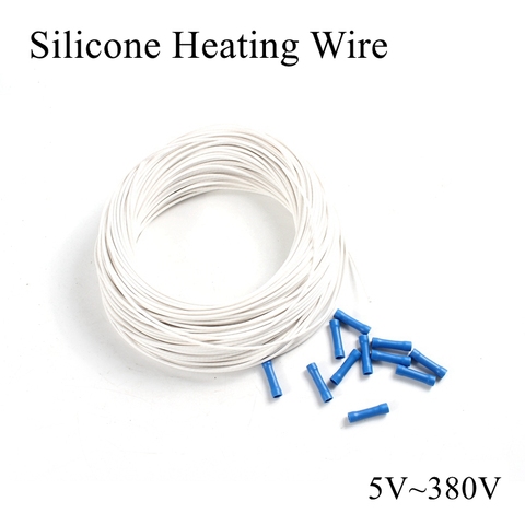 2mm 5V 12V 24V 36V 48V 110V 220V 380V Silicone Heating Wire Rubber Copper Heated Electric Heating Cable Heater Line Car Battery ► Photo 1/6