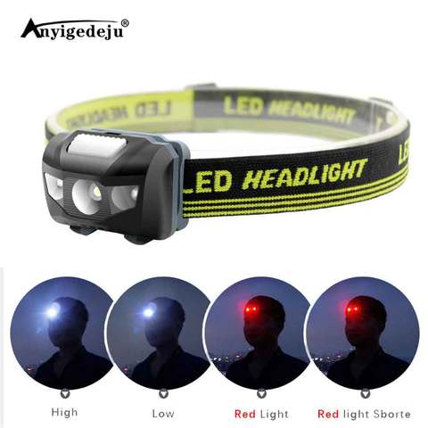 ANYIGE Mini Head Lamp 4 Mode Waterproof 600Lm R3+2 LED Flashlight Super Bright Headlight Headlamp Torch Lanterna Use AAA Battery ► Photo 1/6