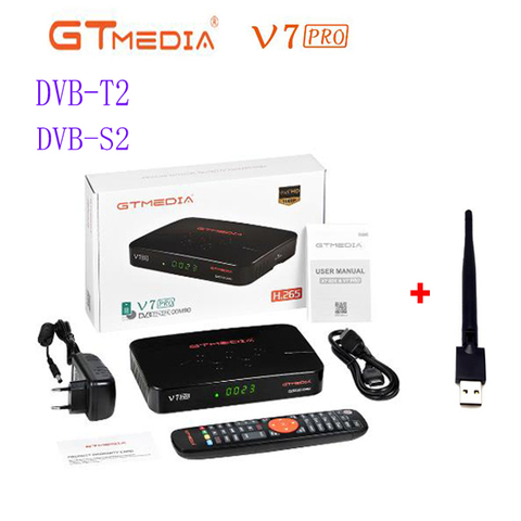 GTMEDIA V7 pro DVB-S/S2/S2X+T/T2 Satellite Receiver Suport H.265 PowerVu Biss Key replace gtmedia V7 PLUS ► Photo 1/5