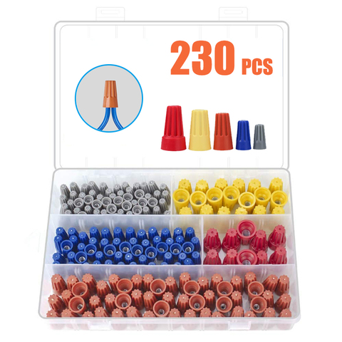 230PCS Wire Nuts Connectors Screw Terminals  Twist Nuts Caps Wire Connectors with Spring Insert Twist Nuts Caps Connection Kit ► Photo 1/6