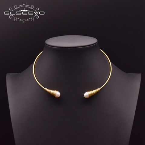 GLSEEVO Natural Fresh Water Baroque Pearl Chokers Necklace For Women Necklaces Luxury Fine Jewelry Collar Hombre Colar GN0048 ► Photo 1/5