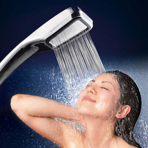 2022 New 300 Tiny Holes Pressure Water Booster Saving Square Shower Head Handheld Square Bathing Sprayer Bathroom Hand Shower ► Photo 1/6