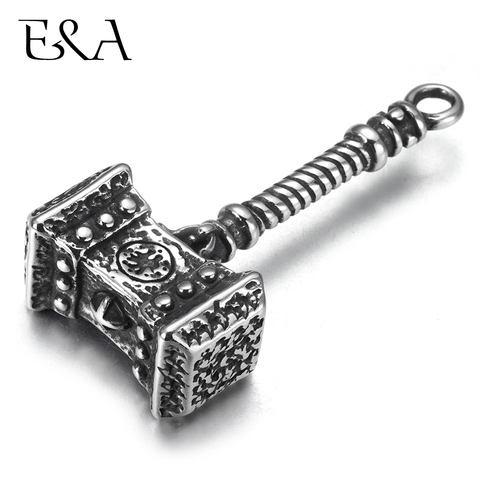 Stainless Steel Thor's Hammer Pendant Solid Vintage Men's Necklace Pendants Jewelry Making Accessories DIY Viking Jewelry Parts ► Photo 1/6
