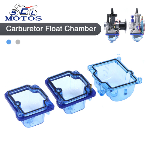 Sclmotos- PWK Motorcycle Carburetor Transparent Blue/Gary Float Bowl Bottom Lower Cover For Keihin PWK KOSO OKO KSR EVO 21-28mm ► Photo 1/6