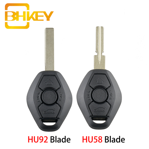 BHKEY Remote key Case shell Fob For BMW 3 5 7 Series 325 325i 325ci 330 330i 325 325i 525 525i X5 X3 Z3 Z4 HU92 or HU58 Blade ► Photo 1/6