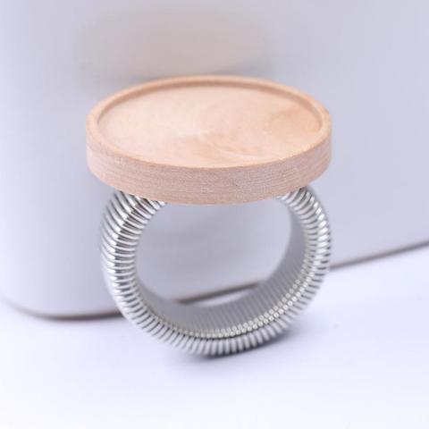 5pcs Adjustable Ring Base 25mm Wood Cabochon Bezel Settings Diy Jewelry Making Accessories ► Photo 1/3