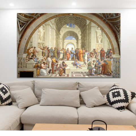 Famous Painting Art School of Athens by Raphael, Posters and Prints on Canvas Wall Art Pictures for Living Room Decor No Frame ► Photo 1/6