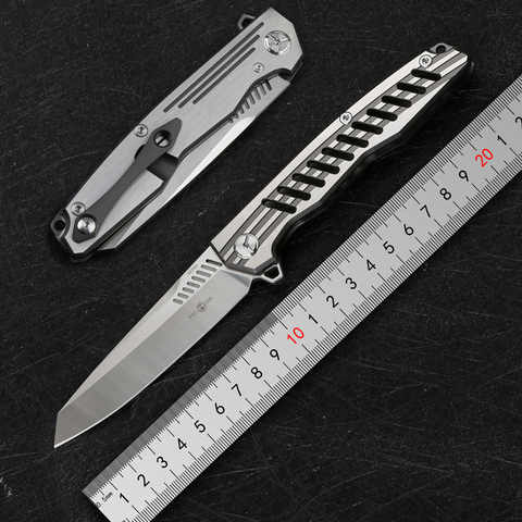 TWO SUN TS16 M390 blade Flipper Tactical folding knife titanium handle camping Pocket knives outdoor Survival EDC tools ► Photo 1/6