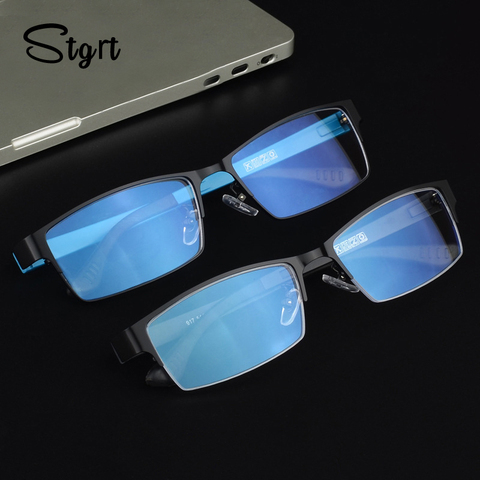 Stgrt Men Prescription Reading Glasses With Gradient Lens Anti Blue Ray Uvb 400 Protection Progressive  Oчки ► Photo 1/6