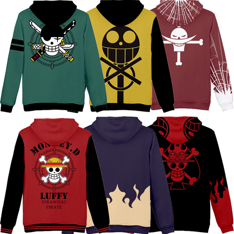 Anime One Piece Clothing Hoodie Sweatshirt Men One Piece luffy Coat Hooded Pullover Mens Boys Winter Long Sleeves Tops ► Photo 1/6