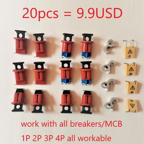 20pcs/lot POS PIS POW ABB MCB lockout push button lockdog, MCB lock ,toggle lock safety circuit breaker lock,  pin lockout ► Photo 1/2