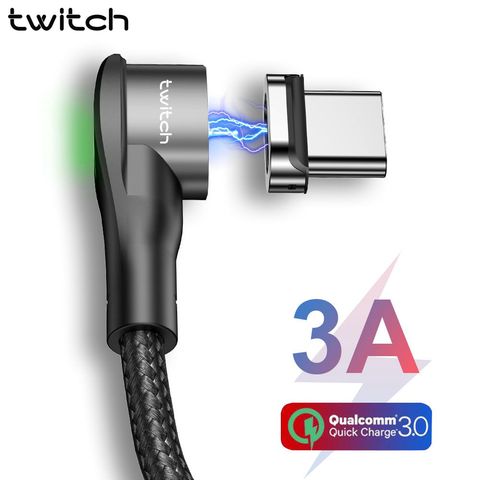 Twitch 90 degree Magnetic USB Type C Cable usb c Fast Charging Magnetic Charger usb-c For Samsung A50 Xiaomi Huawei Type-c cable ► Photo 1/6