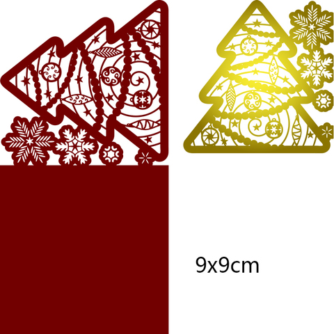 90*90mm Christmas tree greeting card Metal steel frames Cutting Dies DIY Scrap booking Photo Album Embossing paper Cards ► Photo 1/2