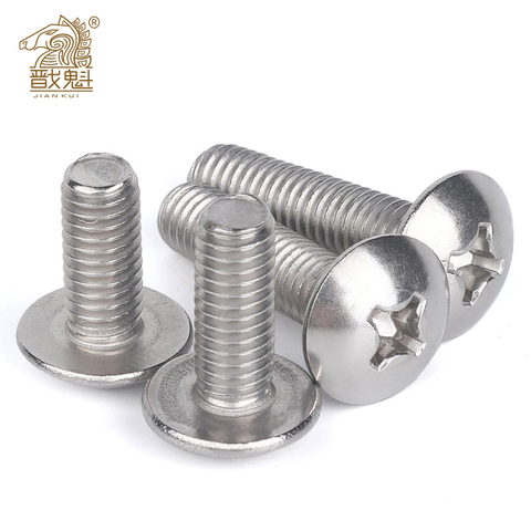 10/50Pcs Parts M2.5 M3 M4 M5 M6 304 A2-70 Stainless Steel JISB1111T Phillips Braguero Flat Head Large Round Cross Bolt L=3-70 Mm ► Photo 1/5