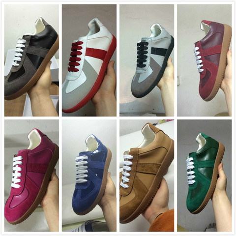 Brand Designer red Leather Men Shoes Men Lace-Up Low Top Men Flat Casual Shoes Trainers Running Casual Shoes ► Photo 1/6