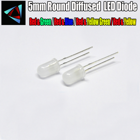 40pcs LED 5mm Round Diffused Red & Green / Red & Green / Red & Yellow Green / Red & Yellow two Color Bi-color LED Diode ► Photo 1/1