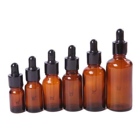 Essential oil Bottle 5ml-100ml Mini Amber Glass Liquid Reagent Pipettes Bottle Eye Dropper Empty ► Photo 1/6