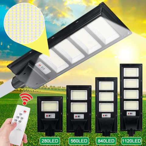 3000W 1120LED Solar Street Wall Light Garden Lamp PIR Motion Sensor w/ Remote 