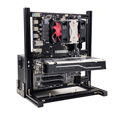 Open all aluminum rack diy chassis rack ATX chassis vertical chassis transparent chassis creative water-cooled chassis ► Photo 1/6