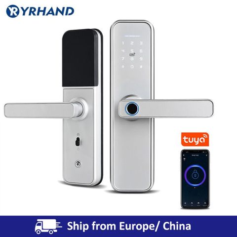 Tuya WIFI Smart door lock Cerradura inteligente,Touch Screen Keypad Password ,fingerprint with Fechadura Digital Door Lock ► Photo 1/6