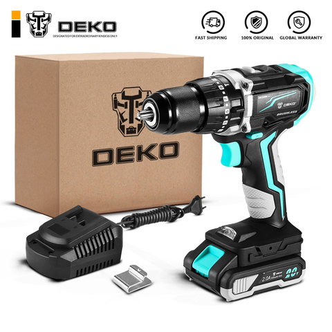 DEKO DKCD20BL-LI 20V Cordless Brushless Hammer Impact Drill with 2-Speed Cordless Screwdriver ► Photo 1/5