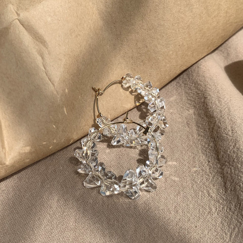 Trendy Irregular Crystal Circle Hoop Earrings For Woman Korean Fashion Statement Summer Shiny Earrings Female Wedding Gifts ► Photo 1/6