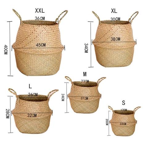 Seagrass Wickerwork Basket Rattan Hanging Flower Pot Dirty Laundry Hamper Storage Basket Dropshipping ► Photo 1/5