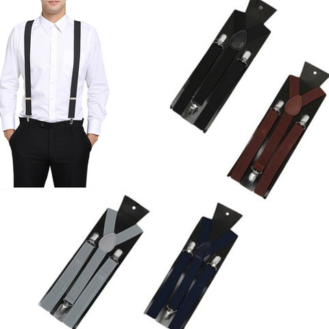 Fashion Women Men Unisex Clip on Braces Elastic Slim Suspender Y Back Suspenders Male Pants ► Photo 1/6