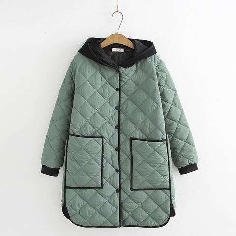 Plus Size XL-4XL Women's Autumn Winter 2022 New Coats Loose Hooded Casual Jackets Oversized Outerwear Female Black green Coat ► Photo 1/6