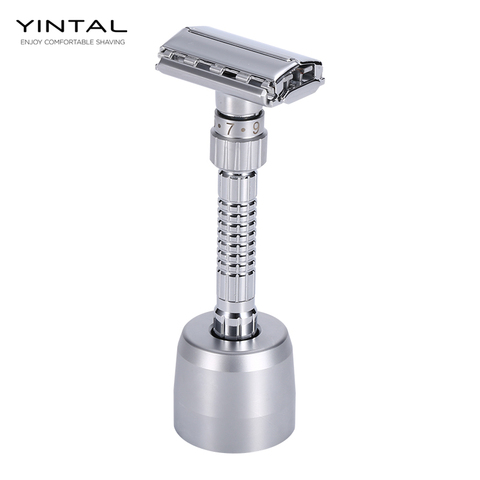 Adjustable Double Edge Shaving Safety Razor Shaver Blades Zinc Alloy Chrome Razors With Case ► Photo 1/6