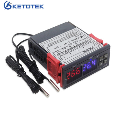 STC-3008 KT99 Dual Digital Temperature Controller Two Relay Output 12V 24V 220V Thermoregulator Thermostat With Heater Cooler ► Photo 1/6