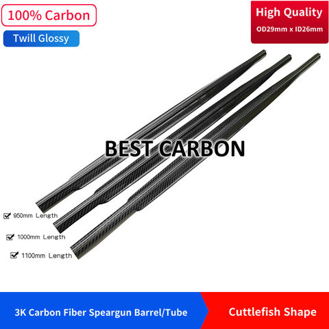 High quality cuttlefish Shape 29mmx26mm Twill glossy 3K Carbon Fiber spearfishing barrel, speargun tube, railguns ► Photo 1/6