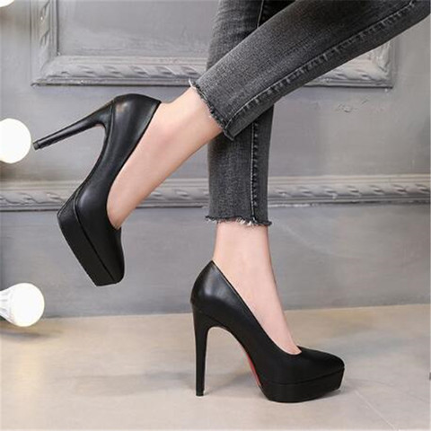 Women's Pumps Shoes Sexy Thin Heel High Heels 12CM Pointed Pumps Women Shoes Platform Wedding Shoes Party Shoes ► Photo 1/5