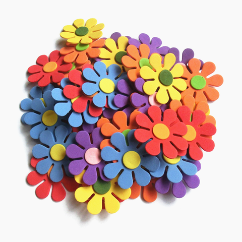 50Pcs/30Pcs Foam Flowers Butterflies Stars Scrapbooking  DIY Sticker Assorted Colors Kids Room Party Decor kindergarten craft ► Photo 1/6