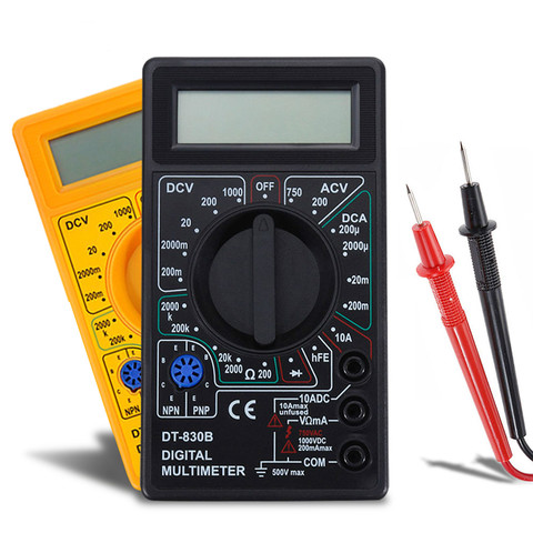 LCD Digital Multimeter AC/DC 750/1000V Digital Mini Handheld Multimeter for Voltmeter Ammeter Ohm Tester Meter With Probe ► Photo 1/6