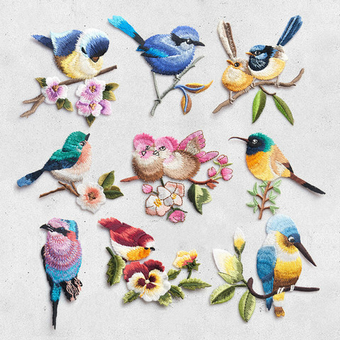 Bird Iron on Patches for Clothing Animal of The Breach Embroidery Applique DIY Hat Coat Dress Pants Accessories Cloth Sticker ► Photo 1/6