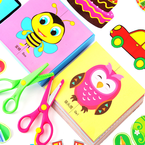 40pcs Children Cartoon DIY Colorful Paper Cutting Folding Toys Kingergarden Kids Educational  Art Craft With Scissor Tools Gifts ► Photo 1/6