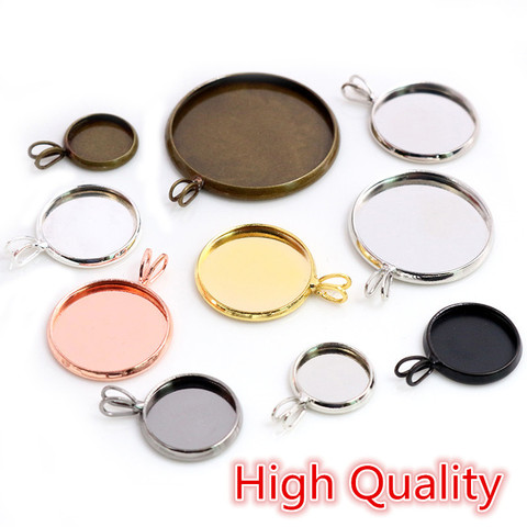 High Quality Copper Material 10-25mm Inner Size Rhodium Gold Silver Plated V Style Cabochon Base Cameo Setting Pendant Tray ► Photo 1/4