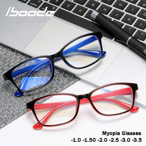 iboode Women Men Finished Myopia Glasses Diopter -1.0 -1.5 -2.0 -2.5 -3.0 -3.5 Unisex Myopic Shortsighted Optical Glasses Frame ► Photo 1/6