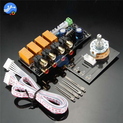 Audio Input Signal Selector Relay Board 4 CH Signal Switching RCA for Amplifiers Speaker ► Photo 1/6