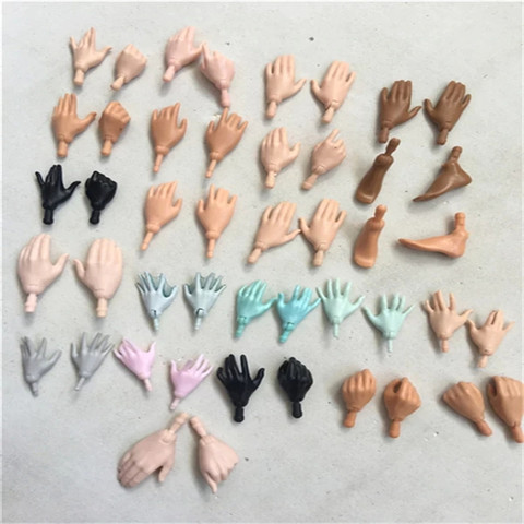 Original Doll Replacement Hands Feet Multi Gestures For Doll Yoga Body Male Female Doll White Black Brown Colors Accessories ► Photo 1/6