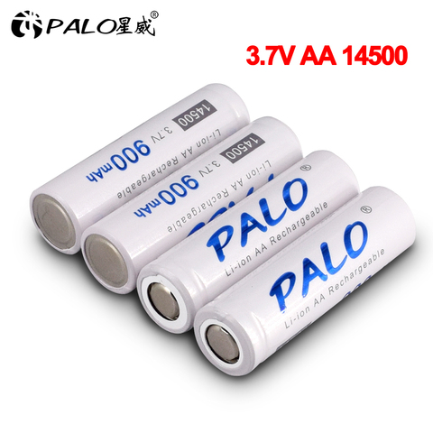 PALO 3.7V AA battery 14500 li-ion battery 900mah 14500 rechargeable battery Lithium battery for camera Flashlight radio toy ► Photo 1/6