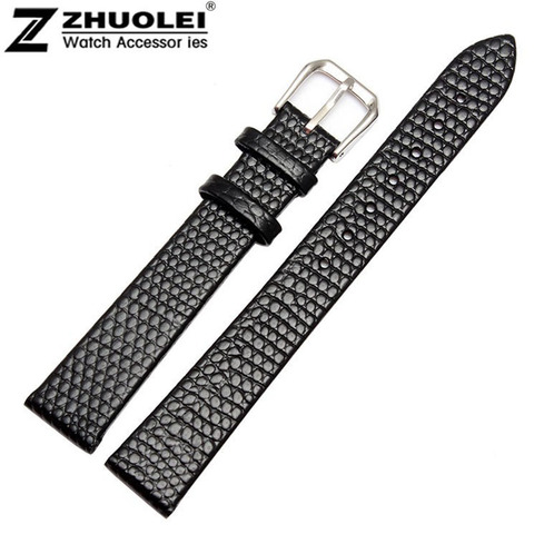 10mm 12mm 14mm 16mm 18mm 20mm New High quality Women Black brown red Genuine Leather Watch Band Strap Bracelet With Pin Buckle ► Photo 1/6