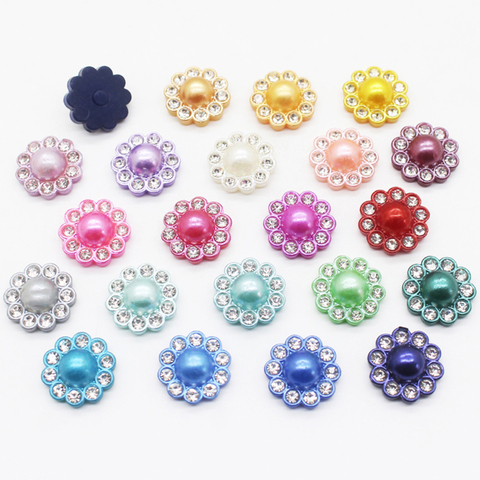 20Pcs/Set14MM Plastic Rhinestone Button DIY Scrapbook Resin Pearl Button Flat Decoration ► Photo 1/5