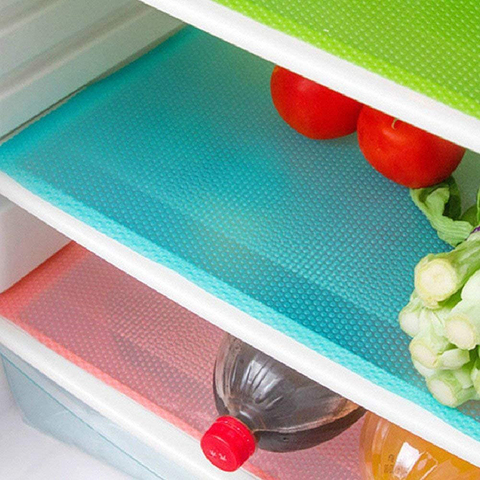 4pcs/set Refrigerator Pad Antifouling Refrigerator Liners Washable Mildew Refrigerator Mats Can Be Cut Refrigerator Fridge Mats ► Photo 1/6