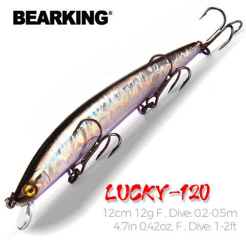 BEARKING 12cm 12g Crankbait Fishing Lure Artificial Crank Hard Bait Slim Minnow Fishing Wobblers Fish Lures ► Photo 1/6